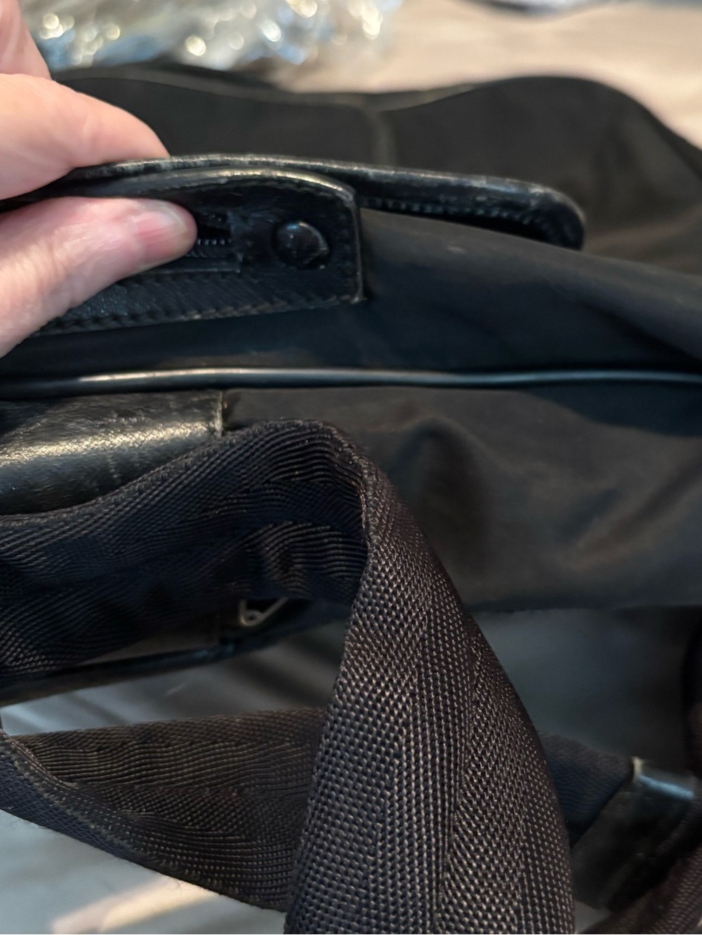 Authentic Vintage Prada Black Tessuto Nylon Double Buckle Messenger Bag - Picture 7 of 16
